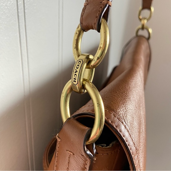 Coach Taylor Handbag F27481 Saddle Brown Leather Purse NOTE MAGNETIC CLOSURE - Picture 13 of 16